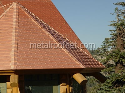 copper diamond shingles on turret | Metal Roof Network