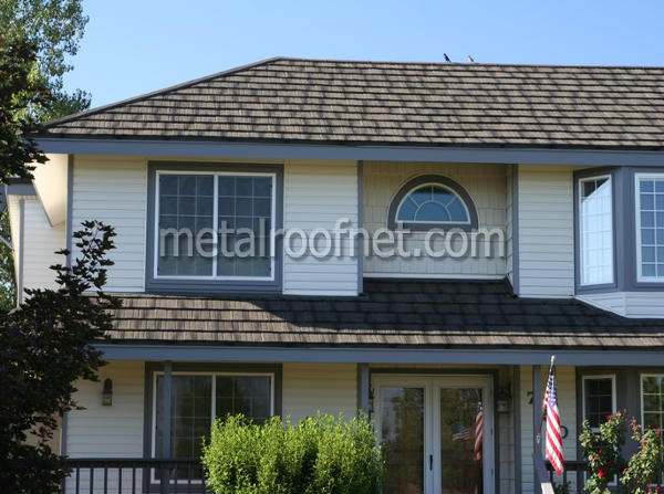 coated steel shake roof