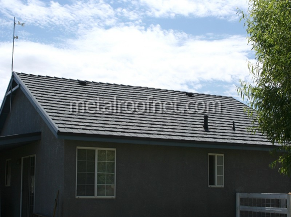 coated steel shake roof