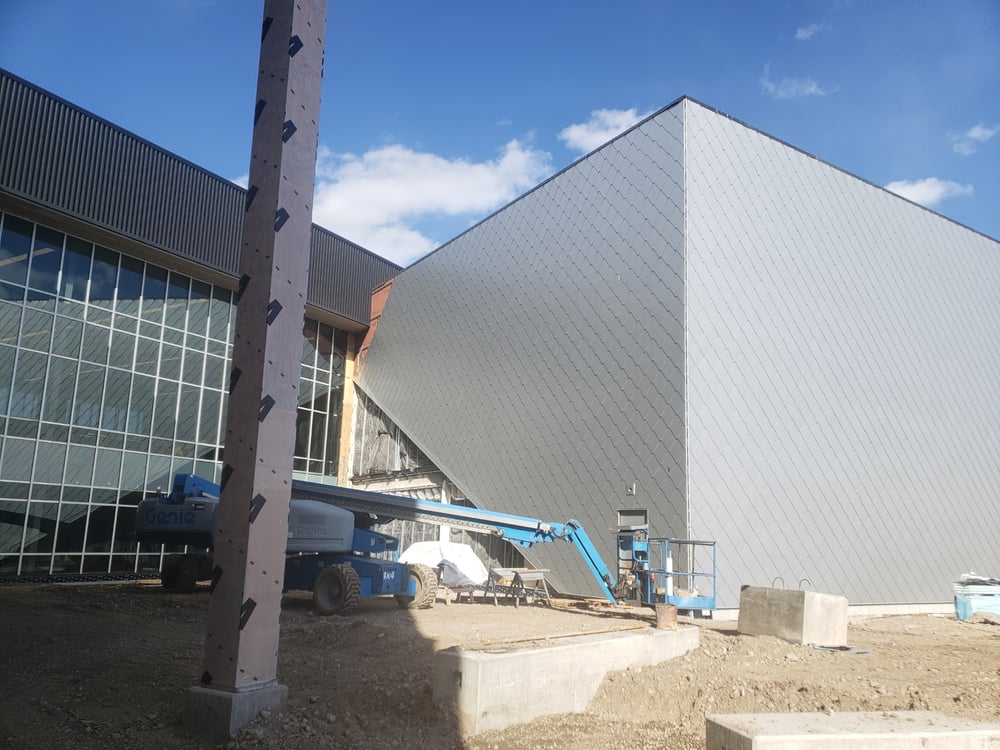 H-25 Metal Diamonds as Vertical Wall Cladding